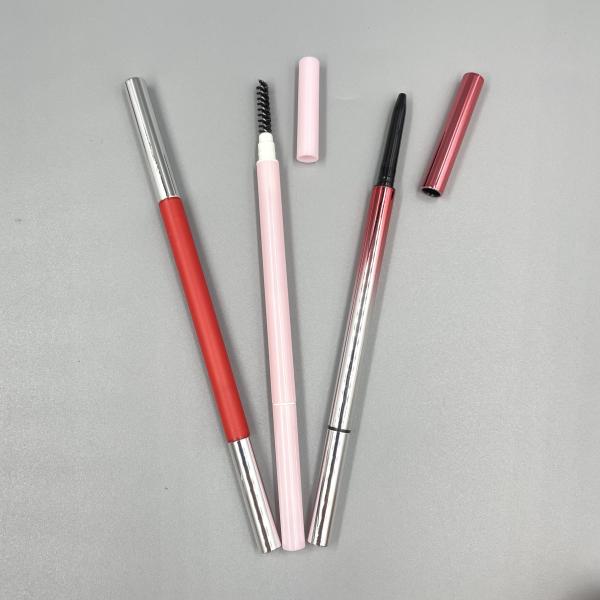 Os ABS delicados do lápis de sobrancelha 146mm do triângulo 7mm dobram o recipiente principal da composição do olho com escova
