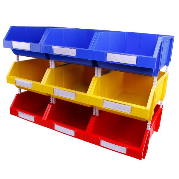 300x450x177mm Solid Box Style Back Hanging Stacking Shelf Bin for Storage Organizer