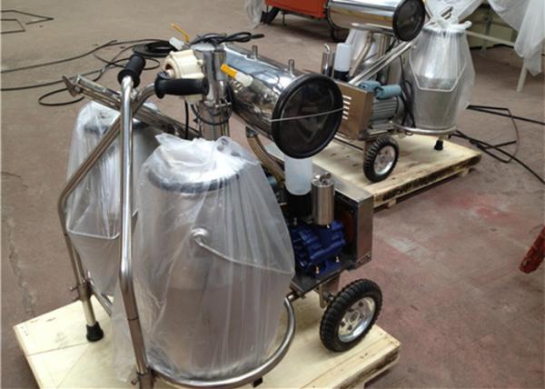 Máquina de ordenha móvel de duas cubetas, leiteria da bomba de vácuo que ordenha o equipamento