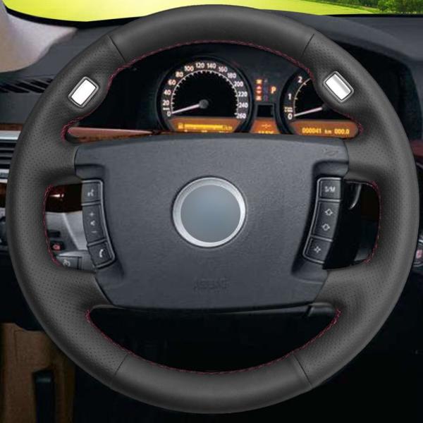 Custom Steering Wheel Wrap for BMW 730Li 745Li 760Li 2004 730Li 740Li 750Li 760Li 2005 755ih 2007 730Li 2008 Red Thread