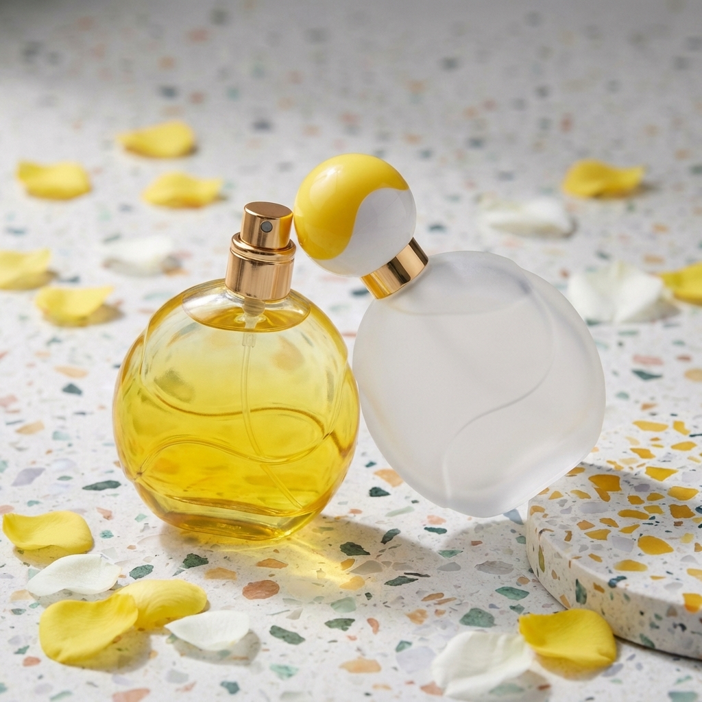 50ml Glass Perfume Bottles Empty Round Spray Crimp Neck Ball Cap