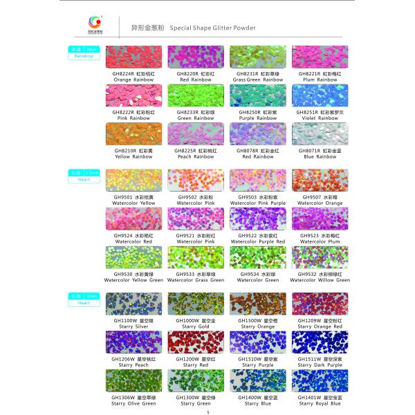 3mm Starry Heart Round Body PET Glitter Powder For Party Wedding Decoration