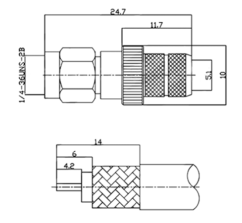 Gold-plated Brass SMA Connector 50 Ohm RF Coaxial Connector DC-6GHz for High-Frequency Applications