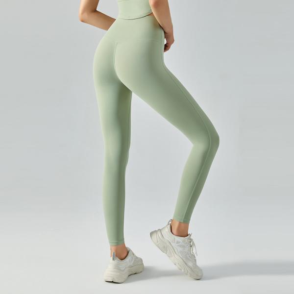 Sweat Wicking Pocket Yoga Pants Double Sided Matted Hip Lifting Running Leggings Sports Tight