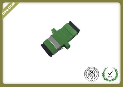 Green Color SC APC Plastic Fiber Optic Adapter Coupler With Ceramic Sleeve