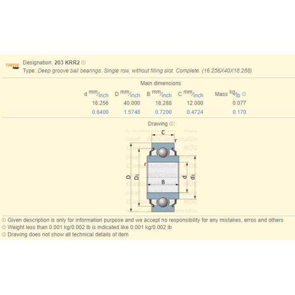 Круглый каталог подшипника отверстия 203КРР2 аграрный для машины Балер сена нештатной