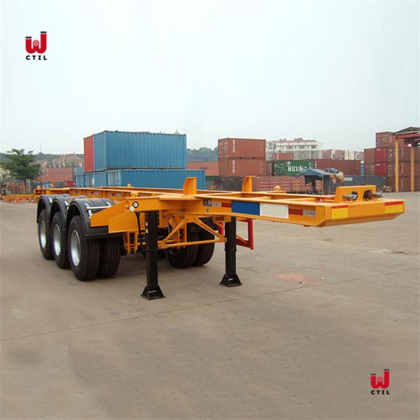 Tri Axle ISO 40ft Truck Semi Trailers 50T Shipping Container Trailer