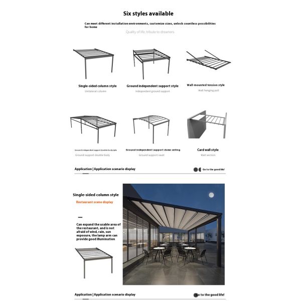 Electric Outdoor Aluminium Canopy Modern 3x3 Pergola X Cost Gazebo Patio Tent System All'aperto Roof Bracket Kit Pavilion