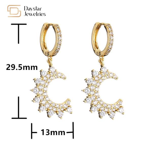 Покрытый золотом серег обруча луны звезды диаманта набор ожерелья связи привесных кубинський