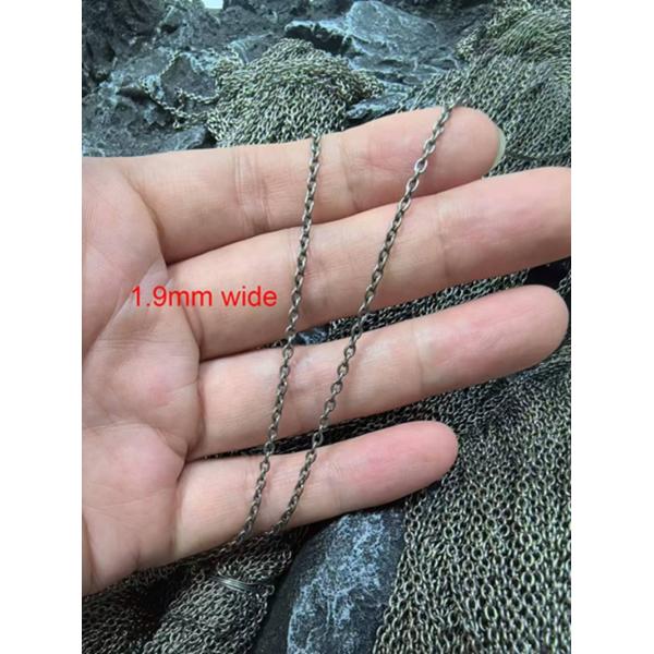 Hot Selling 1.2mm And 1.9mm Wide O Loops Titanium Chain Custom Color Titanium Chain | Electric Black / Anodized Blue | Grade 1