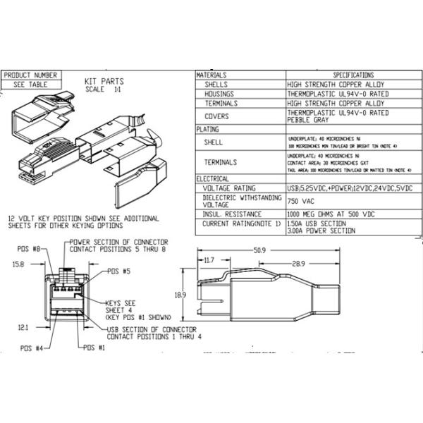 IBM Printer Cable / USB Power Cable Copper Conductor Long Lasting Durability