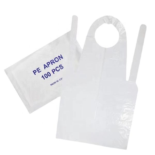 Hubei Haixin Disposable Blue and White PE Apron Waterproof LDPE Material Kitchen Sleeveless Plain Style for Cleaning Wholesale