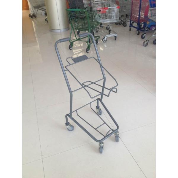 Colorful Steel Shopping Basket Trolley With PVC / PU / TPR Wheel