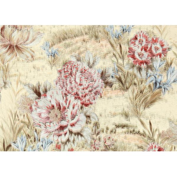 0.53*10M Contemporary Bedroom Wallpaper With Light Yellow Floral Pattern , Heat Insulation
