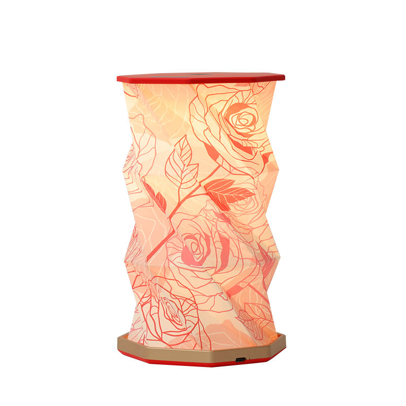 Valentine'S Day Adjustable Crinkle Folding Paper Lamp Lampshade Led Spotlight