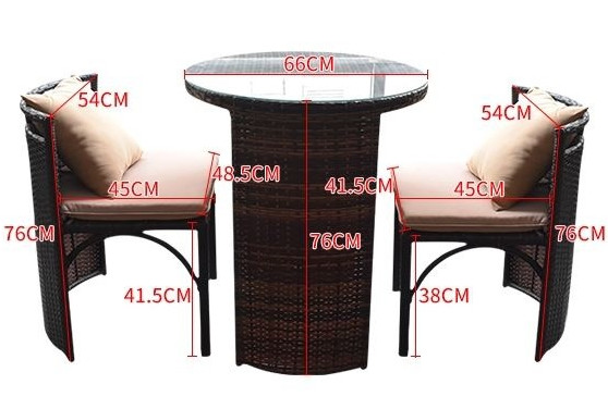 Patio Rattan Dining Table Set  Luxury Garden Restaurant Chair Furniture