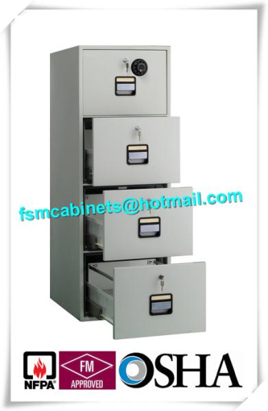 Steel Waterproof Fire Resistant File Cabinet , Two Drawer Fire Rating Storage Cabinet