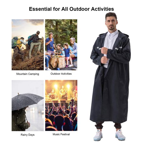 Long Raincoat, Men Rainwear, Motorcycle Riding Recycle Non-disposable Durable Rain Gear Ponchos Raincoats, thick suit