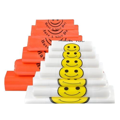 Sacos de transporte de coletes de plástico reutilizáveis de tamanho médio, HDPE, LDPE, T-shirt colorido