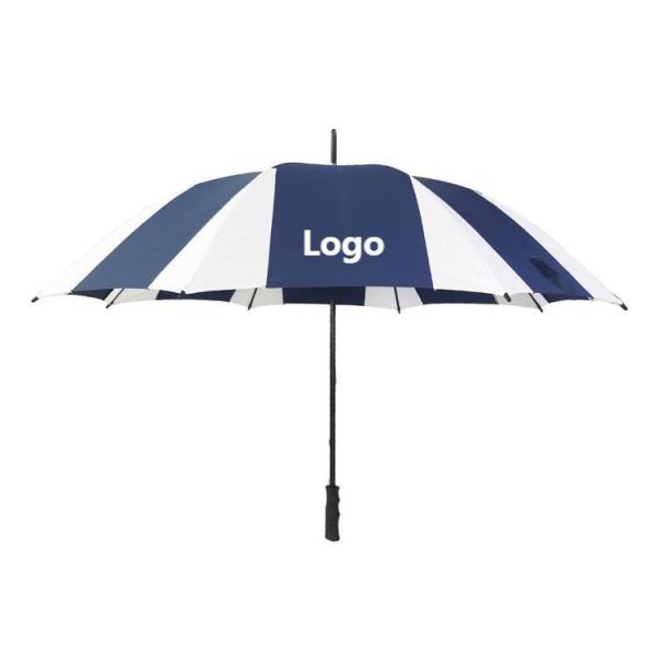 Polyester / Pongee Fabric Corporate Branded Golf Umbrellas With Plastic Handle