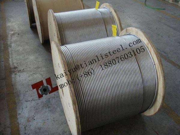 AISI 304 1x19 8mm Stainless Steel Wire Rope Net Weight 320kg per 1000m