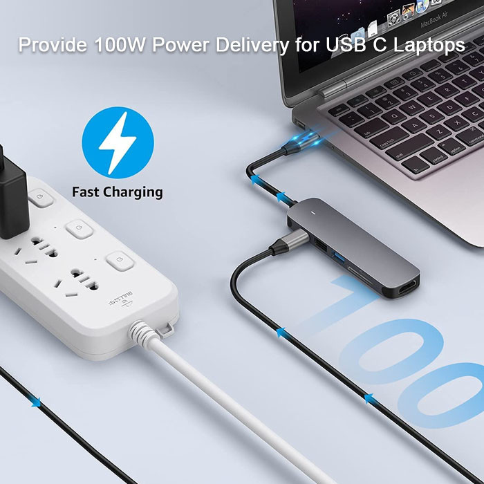 Переходник 5Gbps эпицентра деятельности HDMI USB c с читателем карты MicroSD TF