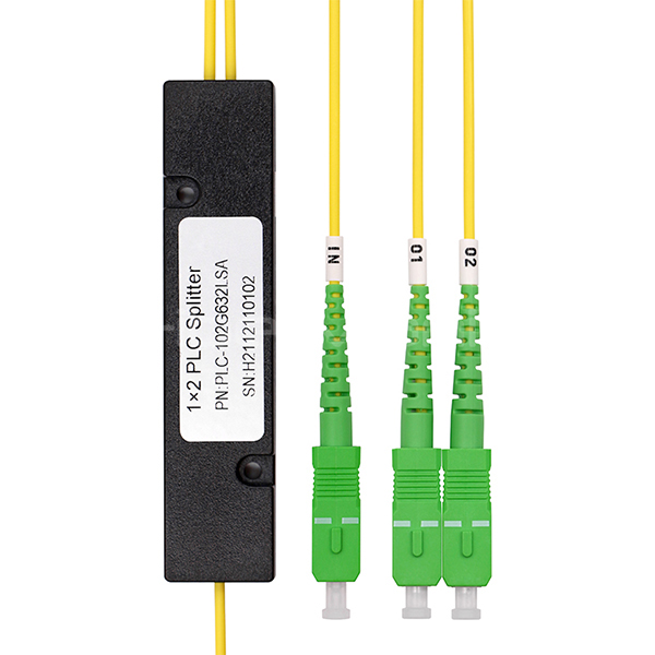 Однорежимный 1X2 PLC Fiber Splitter с SC APC Fiber Connectors