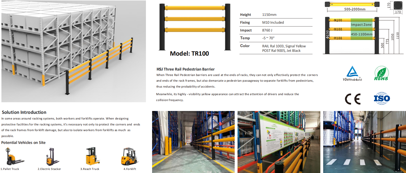 Height 50mm 800mm 1150mm Flexible Safety Barrier Imported Polymer Plastics