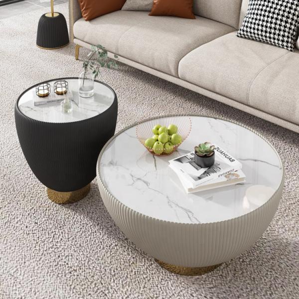 42cm High Marble Topped Pedestal Coffee Table