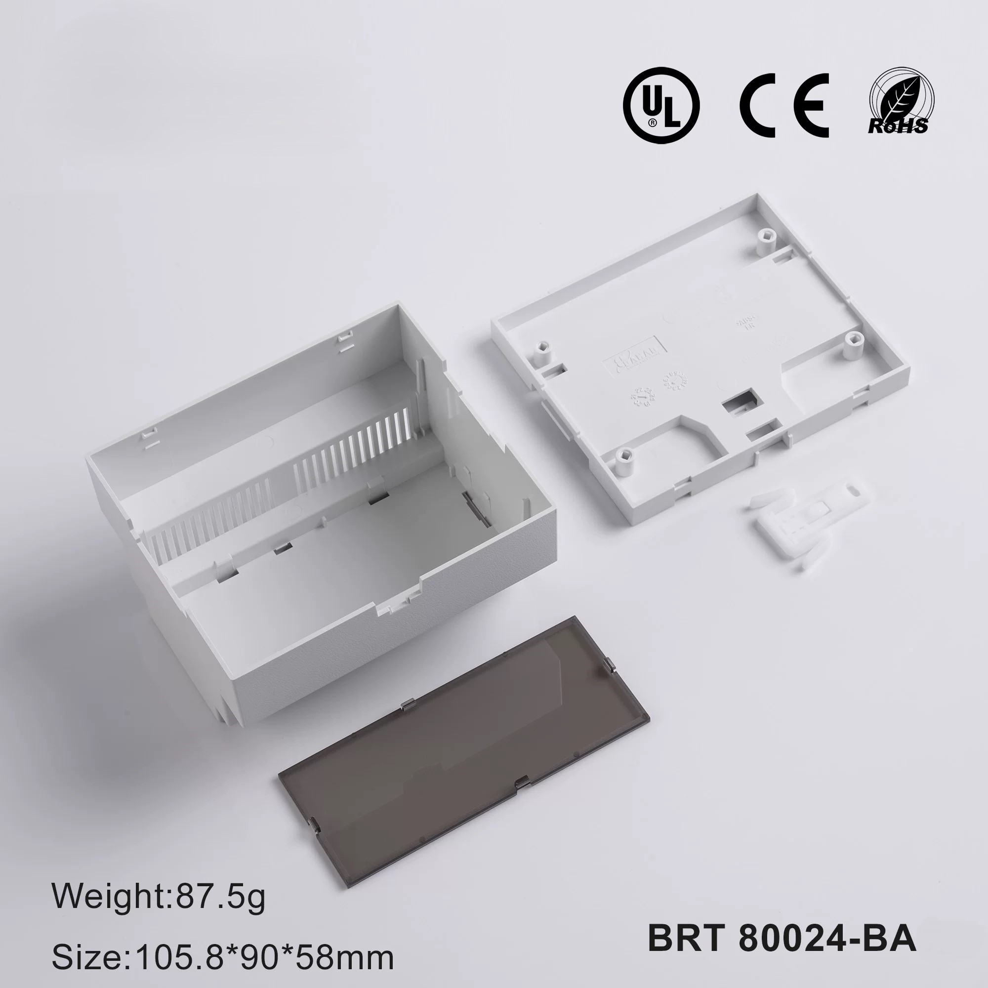 6 Module DIN Rail Enclosure White DIN Rail Housing PLC Industrial Control Box