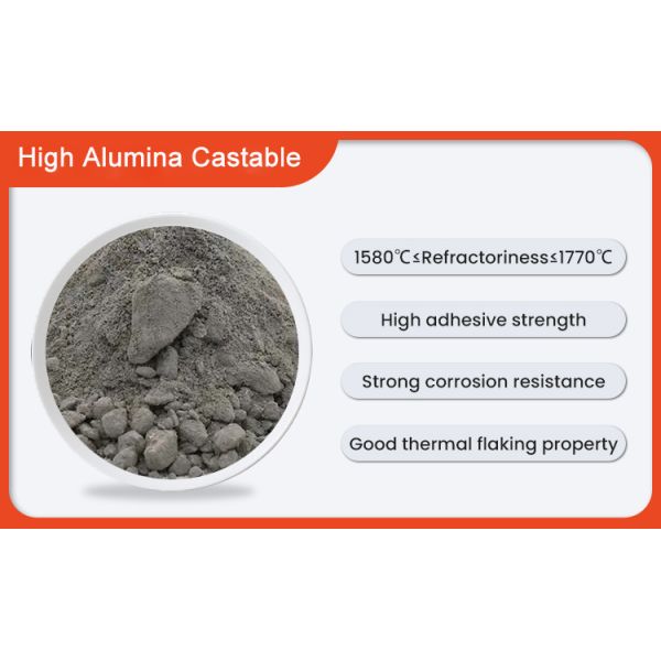 High Erosion Resistance 65% 75% Al2o3 Low Cement Castable High Alumina Refractory Lining Materials For Electric Arch Furnace
