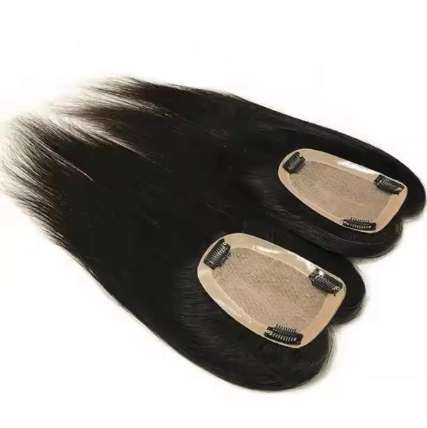 New 100% Remy Human Hair Toppers natural black color 5.5x6 Inch and 6x7 inch Hair Pieces for Women Thin Hair Silk Base Clip in Toppers