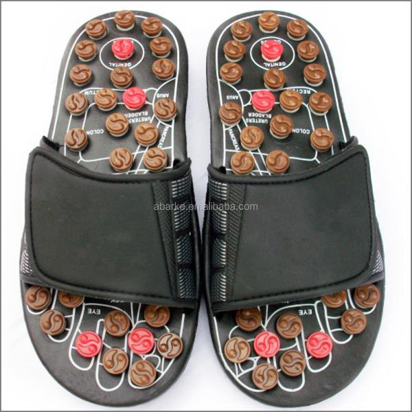 2020 Jade Stone Health Care Healing Acupuncture Shoes Genuine Leather Massage Slipper for Shoes Natural Foot Massage