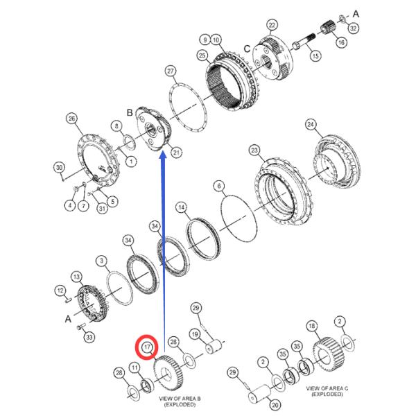 Части несущей планеты 1-ой шестерни конечной передачи CAT E323 планетарные 333 2991 Части несущей планеты 1-ой шестерни конечной передачи CAT E323 планетарные 333 2991