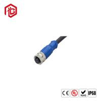 Goupille masculine du connecteur 4 du câble M12 d'aviation D de code imperméable d'IP67