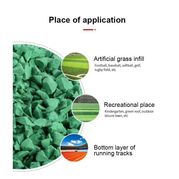 Granulés EPDM écologiques certifiés GRS, matériau recyclé pour l'aménagement paysager durable et les projets de réduction des émissions de carbone