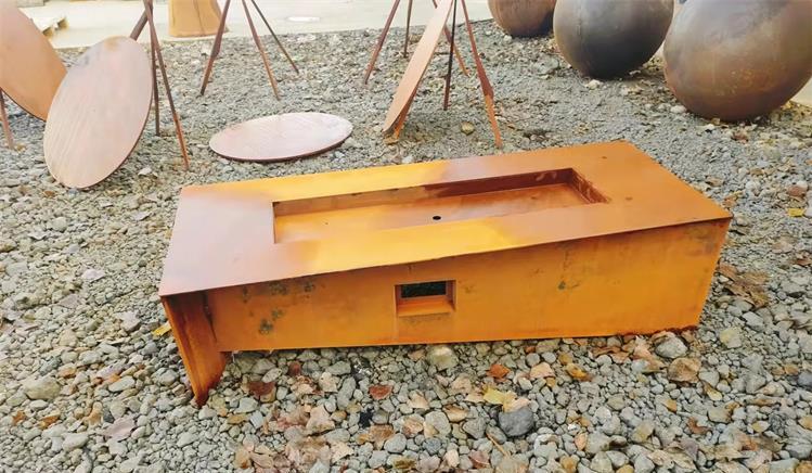 Таблица ямы огня газа Corten современной ржавой прямоугольной створки 72 дюймов стальная