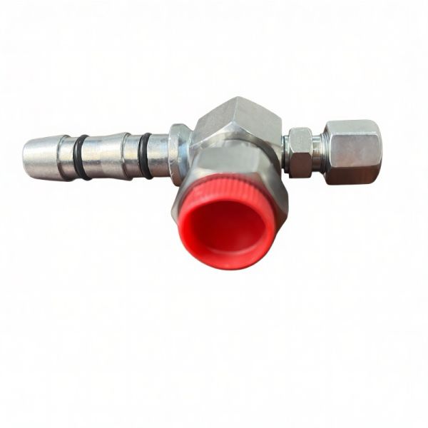 ZJ4-019 4-Point Standard Size Refrigeration Pipe Connector with Built-in Service Valve and Dual O-Ring Sealing for HVAC Systems