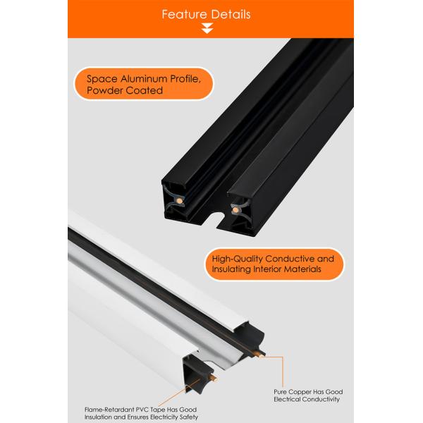 2 Wire Clothing Store Spotlight Rail Track Aluminum Thickened