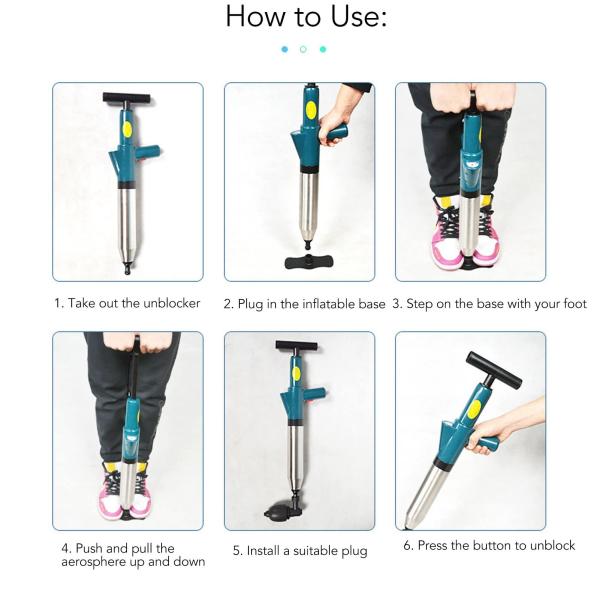 Manual Multi Function Stainless Steel Toilet Plunger for Sustainable Drain Cleaning