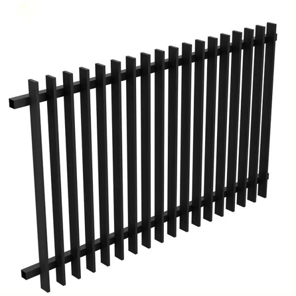Aluminum Blade Fence Modern Design Door Black Vertical Flat Noodles Fence Privacy Garden Vertical Flat Noodles Fence