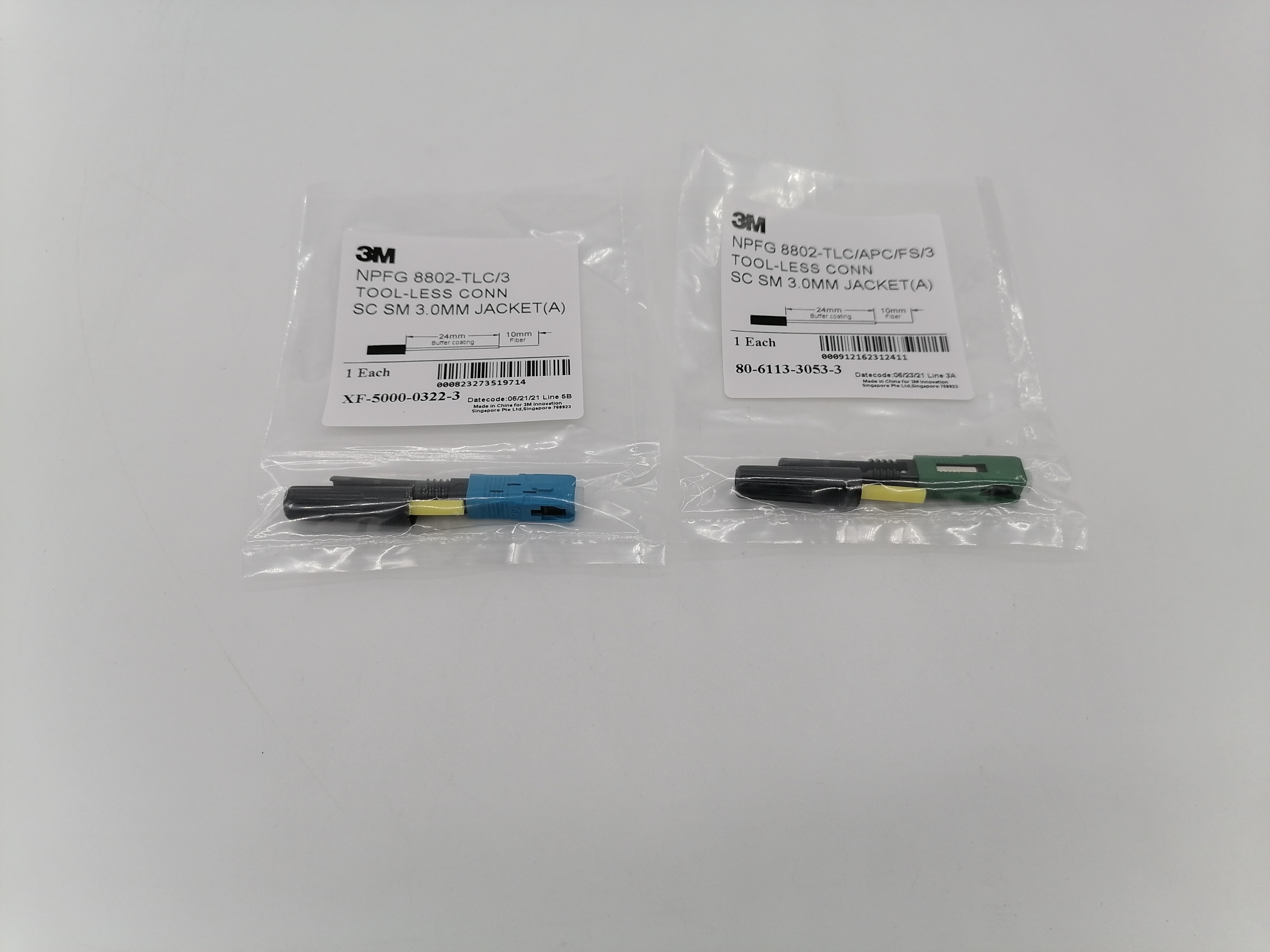 сборки на месте соединителя SC APC FTTH 3M цвет 8802-TLC/APC/FS/3 быстрой зеленый