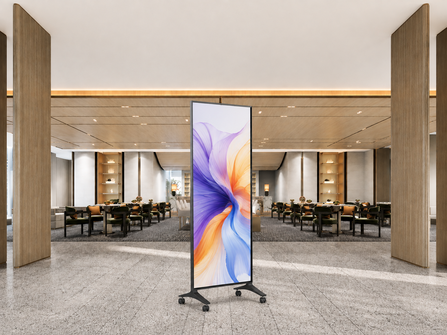 1mx2m P1.25mm 33mm Ultra Slim Foldable LED Poster with 3840Hz Refresh Rate for Digital Advertising