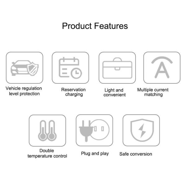 16A 3.5KW Home EV Charging Station Portable Type 2 Four Gears Adjustable