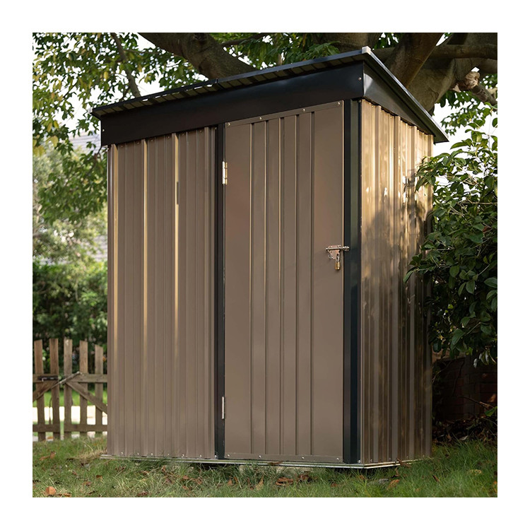 AJUNION Modern Design 5x3ft Metal Garden Shed Single Lockable Doors 61.2 Doors Height