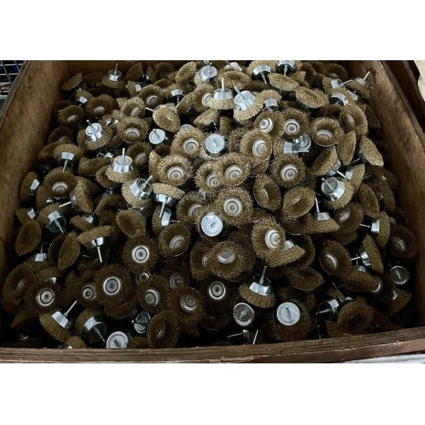 3 Inch Fine Shaft Mounted Cup Brushes Crimped Wire for Edge Blending