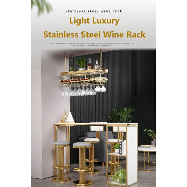 Acrylic Bar Gold Wine Holder Glasses Racks Storage Stainless Steel frame