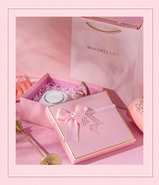 Boîtes cadeaux rose Bowknot Boîtes à coquille pour cadeaux de demoiselles d'honneur Cadeaux personnalisables
