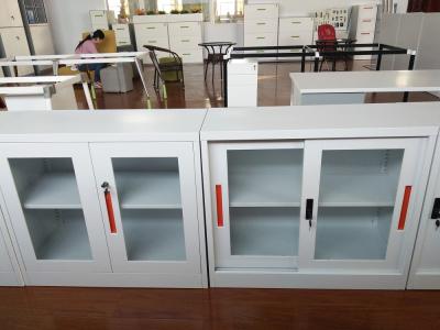 China K/D glass door steel cupboard cabinet FYD-W002, H900XW900XD400 mm,white color for office storage file