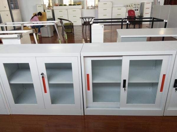 China K/D glass door steel cupboard cabinet FYD-W002, H900XW900XD400 mm,white color for office storage file